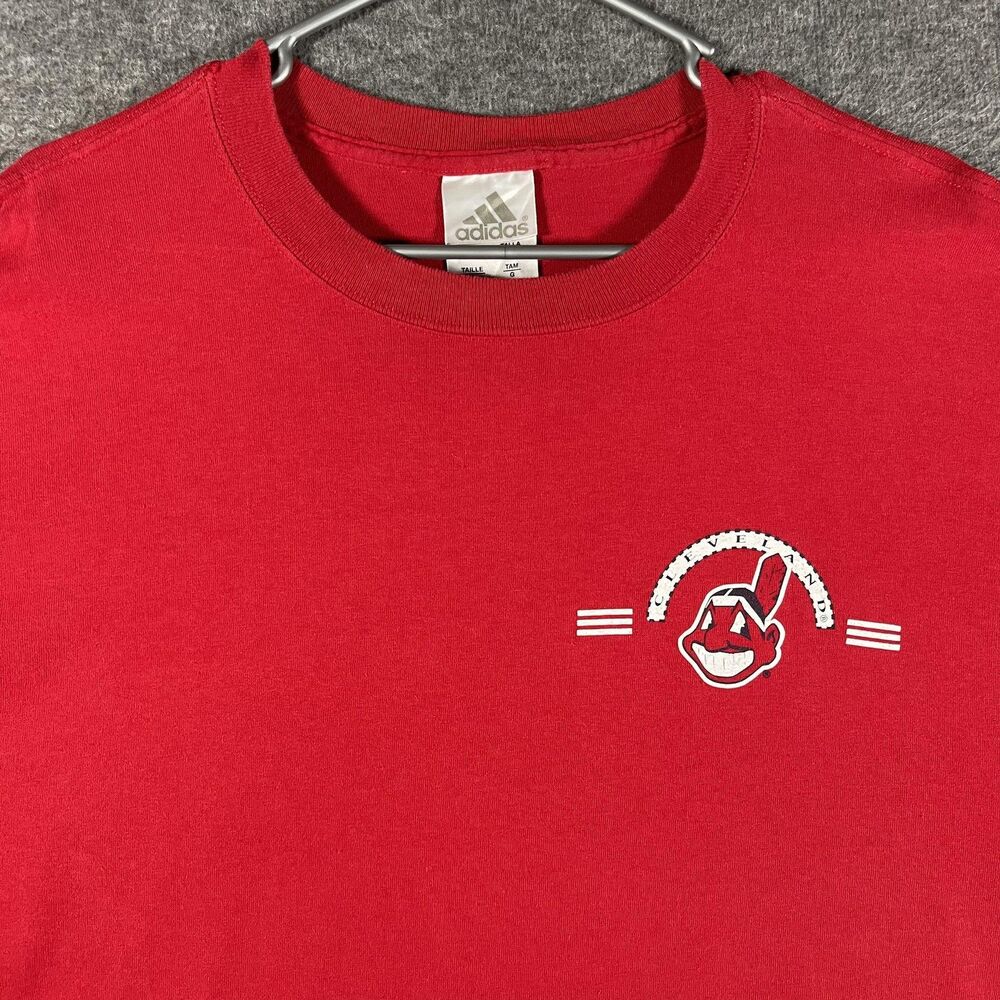 Vintage Cleveland Indians Shirt Mens Large Red MLB Baseball Adidas 2005 Y2K
